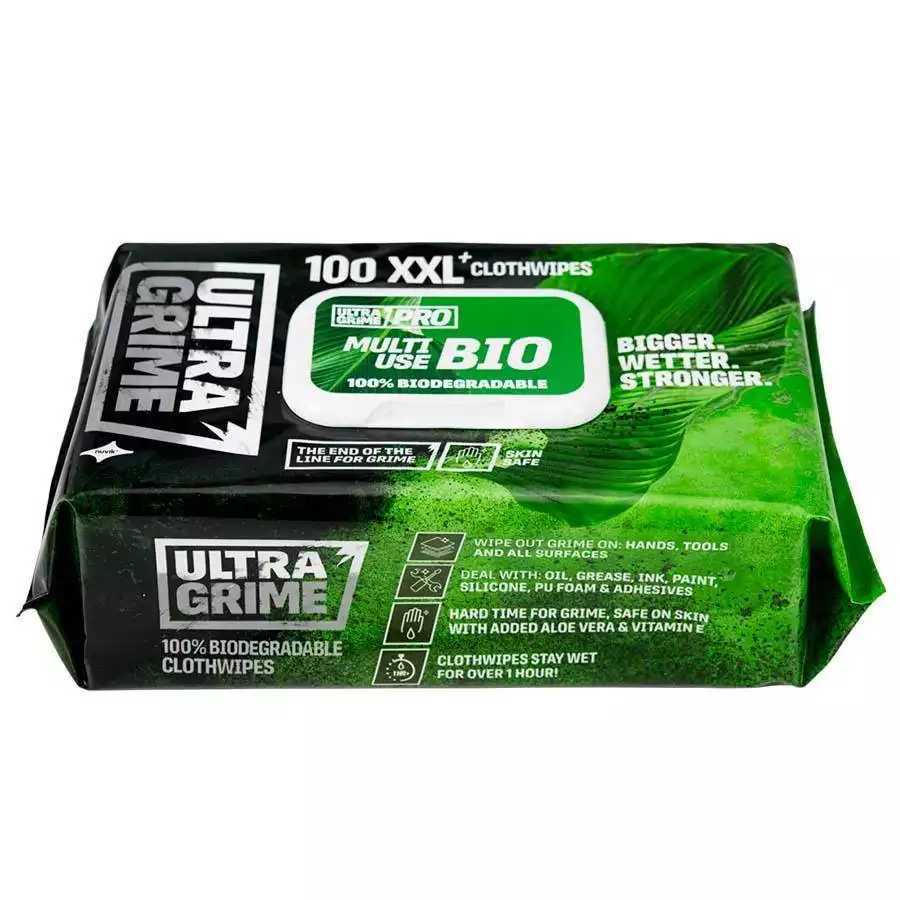 Ultra Grime Bio-degradable Multi-use Industrial Wet Wipes Xxl+ In Packs Of 100