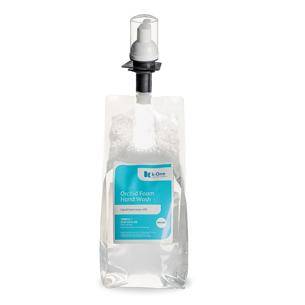 k-One Orchid Foam Hand Wash Refill - Efficient, lightly fragranced automatic hand soap refill, compatible with k-One Automatic Foam Soap Dispenser (WH1277).
