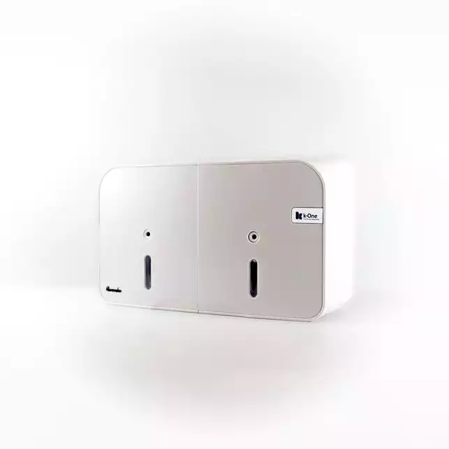 White twin roll dispenser - Knighton Janitorial