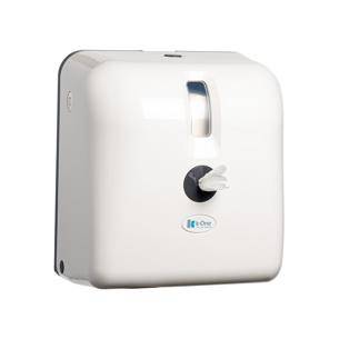 White k-One Toilet Paper Dispenser, for single sheet, efficient and hygienic for washroom use