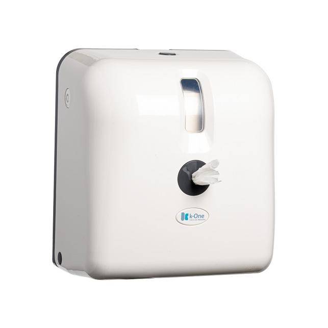 White k-One Toilet Paper Dispenser, for single sheet, efficient and hygienic for washroom use
